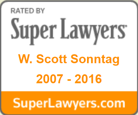 Rated By | Super Lawyers | W. Scott Sonntag | 2007-2016 | SuperLawyers.com